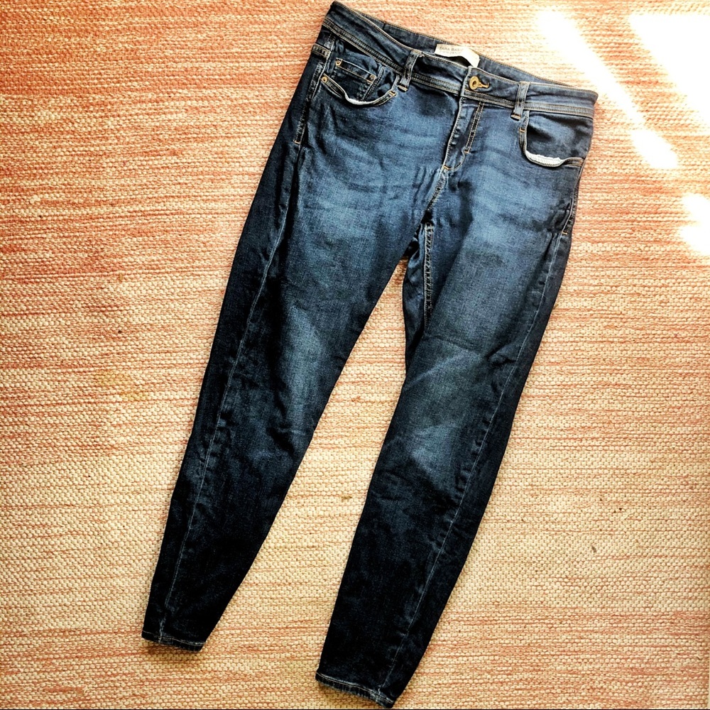 ZARA Basic Denim Womens Skinny Leg Jeans Medium Blue Wash Size 6